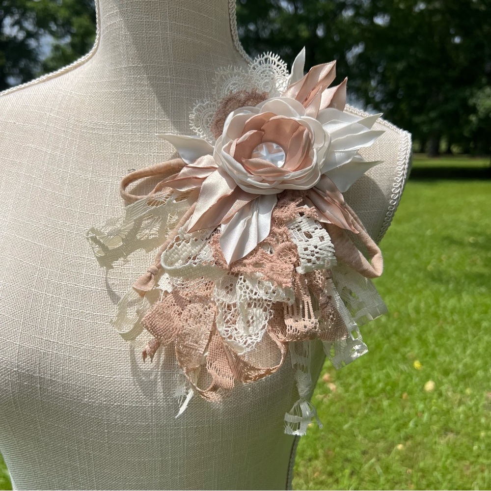 MEDIUM SIZED • Scrappy Fabric Flower Pin